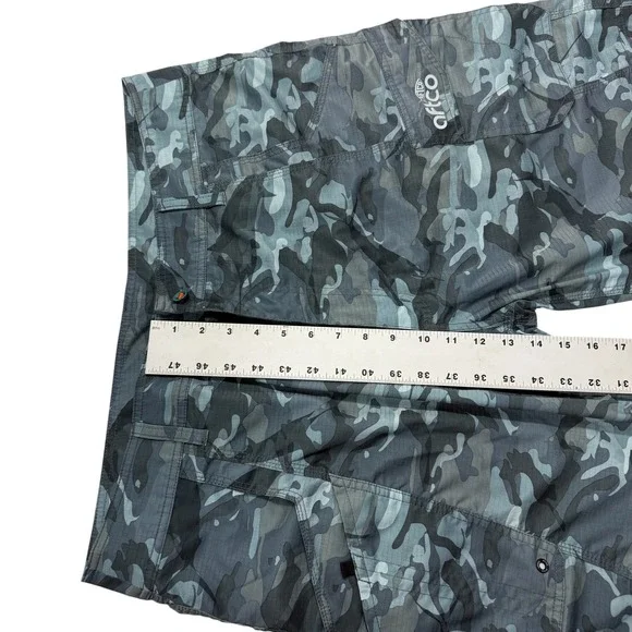 AFTCO Mens Blue Camo Ripstop Fishing Cargo Shorts Size 38 Camouflage Utility - Picture 8 of 9